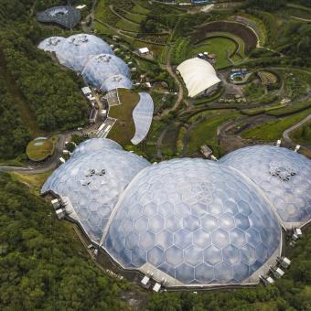 Aerial view of the Eden Project Biomes